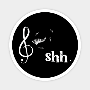 Funny Music Shirt Shh Quarter Rest and Fermata Magnet